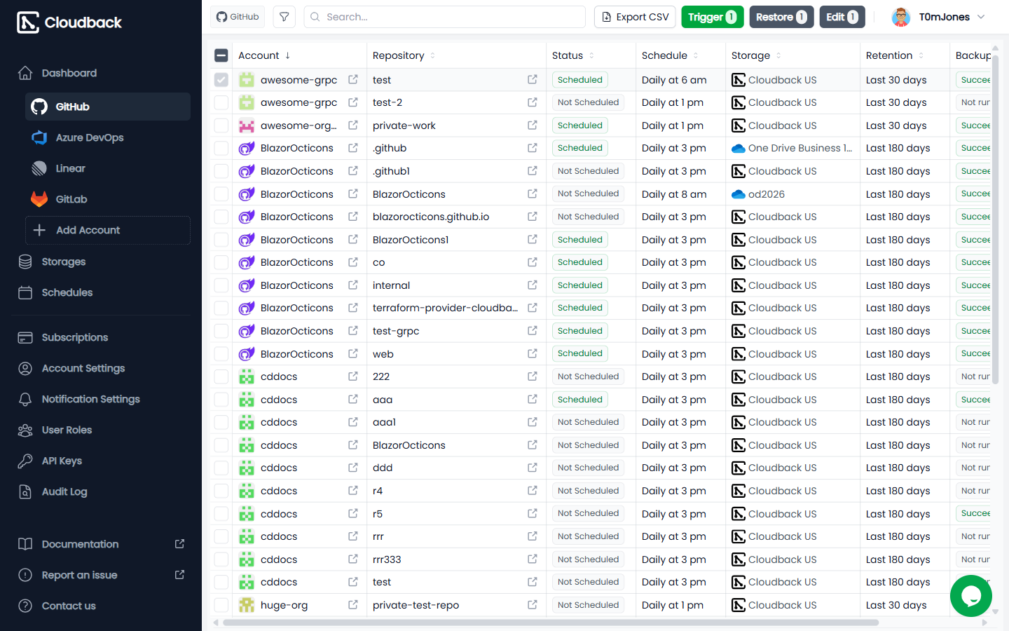 Cloudback restore wizard for Azure DevOps backups